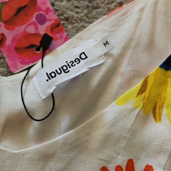 Desigual Womens Short Gathered Floral Blouse M - Picture 12 of 16